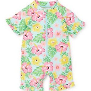 Little Me Baby Girls Tropical Rash-guard Suit 12M